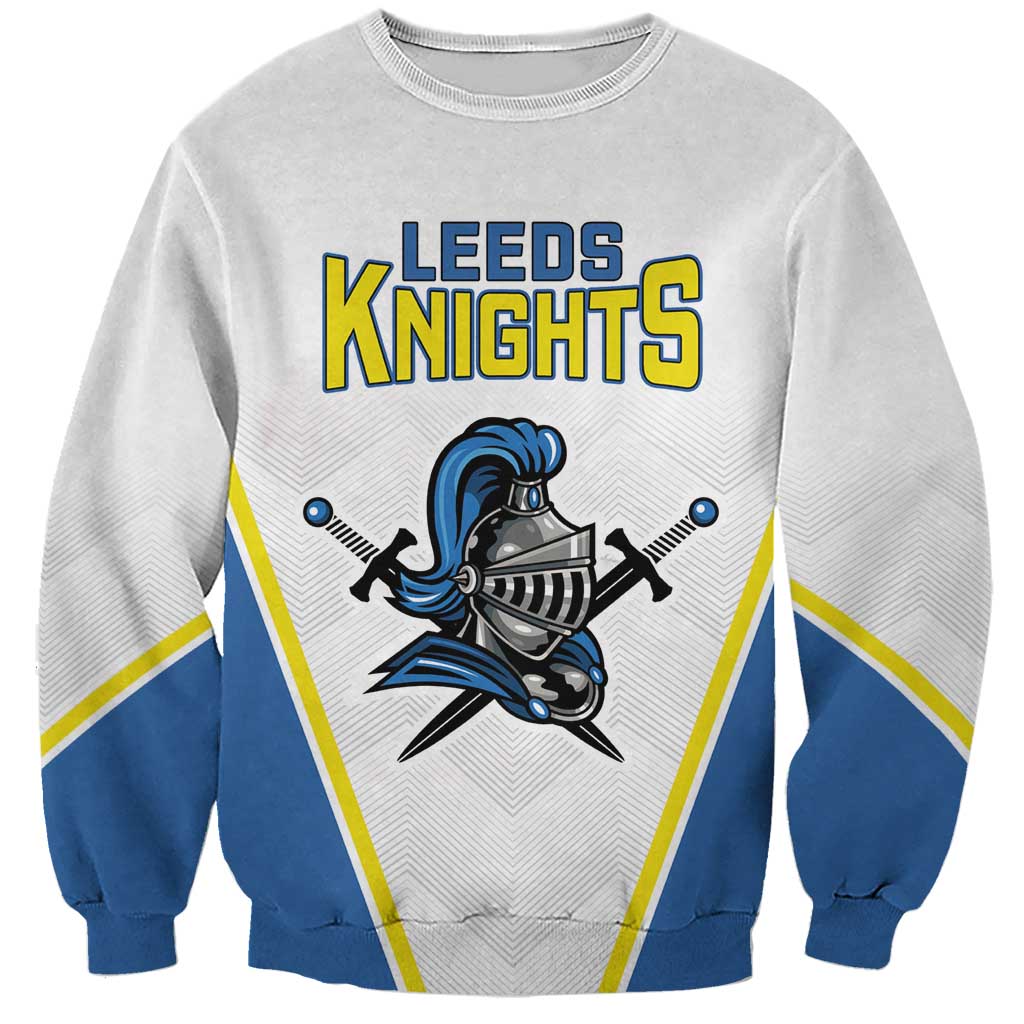 Custom West Knights of Yorkshire Sweatshirt Skate Hard Hit Harder White Version - Wonder Print Shop
