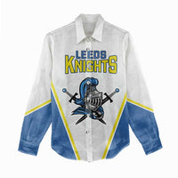 Custom West Knights of Yorkshire Women Casual Shirt Skate Hard Hit Harder White Version - Wonder Print Shop