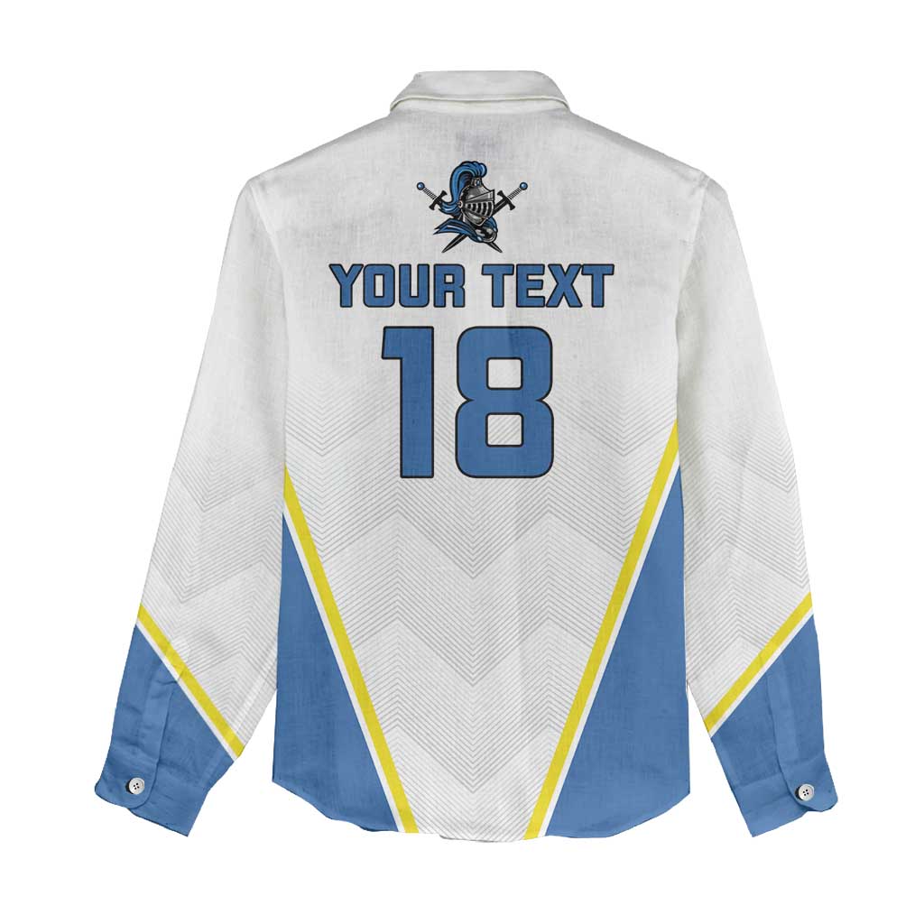 Custom West Knights of Yorkshire Women Casual Shirt Skate Hard Hit Harder White Version - Wonder Print Shop