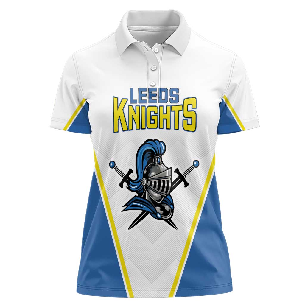 Custom West Knights of Yorkshire Women Polo Shirt Skate Hard Hit Harder White Version - Wonder Print Shop