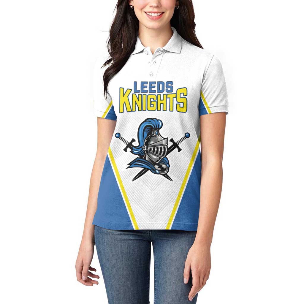 Custom West Knights of Yorkshire Women Polo Shirt Skate Hard Hit Harder White Version - Wonder Print Shop