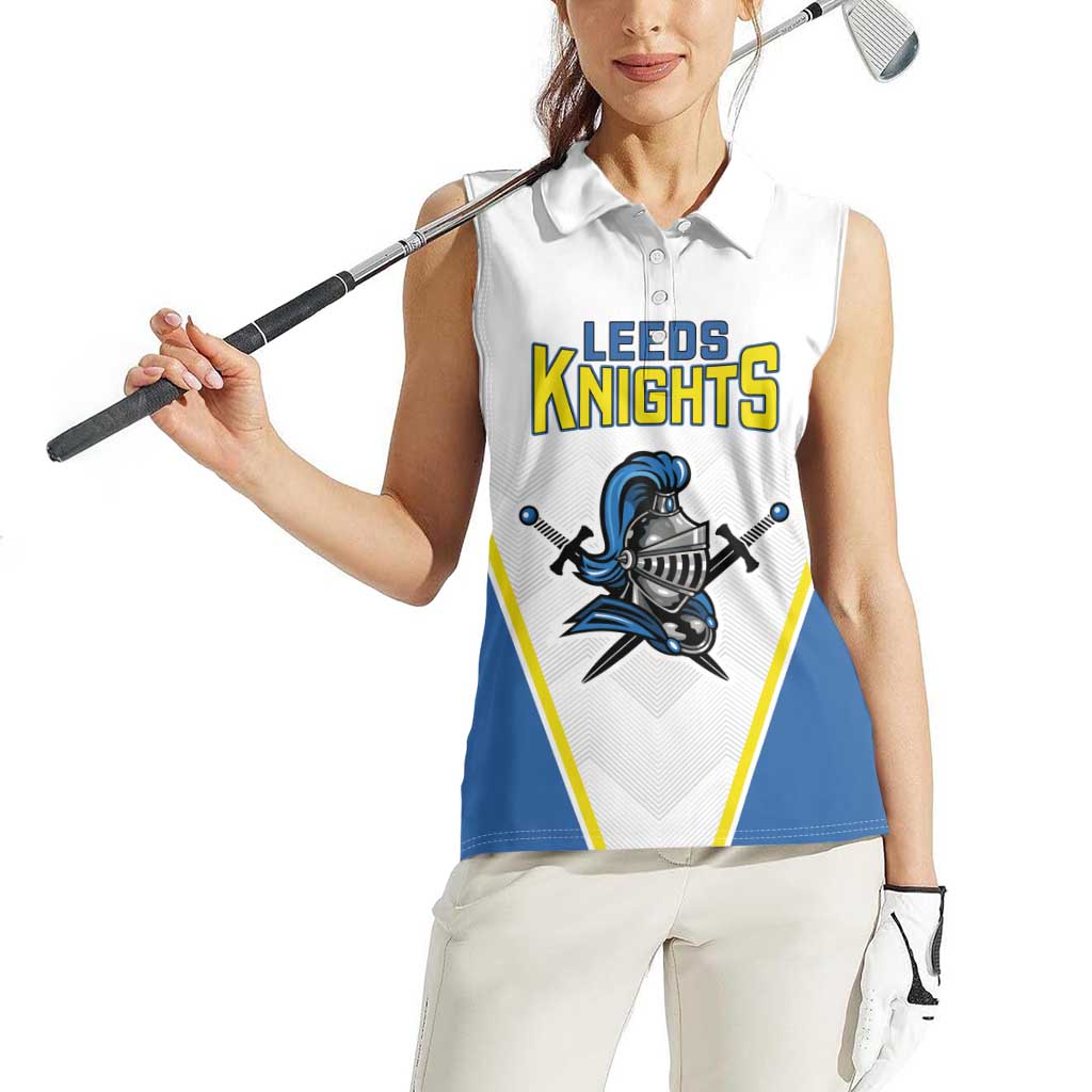Custom West Knights of Yorkshire Women Sleeveless Polo Shirt Skate Hard Hit Harder White Version - Wonder Print Shop