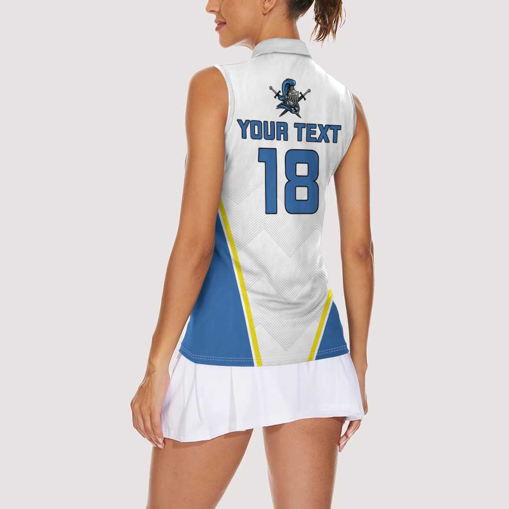 Custom West Knights of Yorkshire Women Sleeveless Polo Shirt Skate Hard Hit Harder White Version - Wonder Print Shop