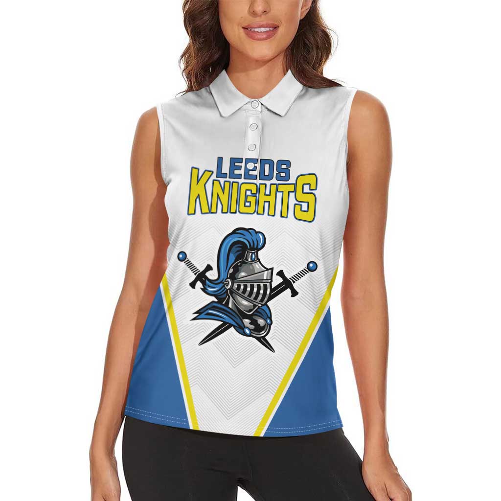 Custom West Knights of Yorkshire Women Sleeveless Polo Shirt Skate Hard Hit Harder White Version - Wonder Print Shop
