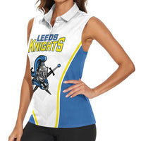 Custom West Knights of Yorkshire Women Sleeveless Polo Shirt Skate Hard Hit Harder White Version - Wonder Print Shop