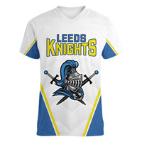 Custom West Knights of Yorkshire Women V-Neck T-Shirt Skate Hard Hit Harder White Version - Wonder Print Shop