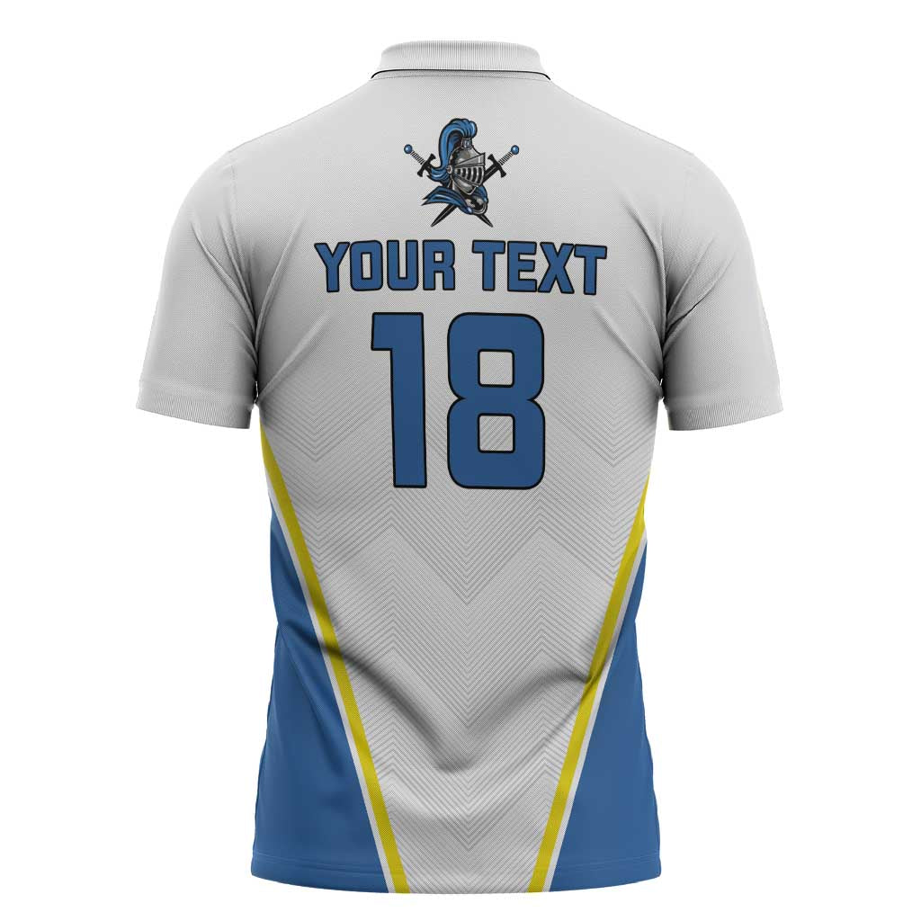 Custom West Knights of Yorkshire Zipper Polo Shirt Skate Hard Hit Harder White Version - Wonder Print Shop