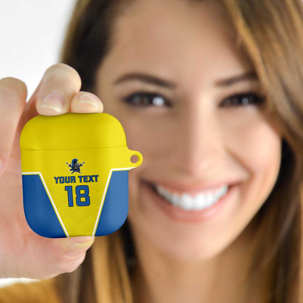 Custom West Knights of Yorkshire AirPods Case Skate Hard Hit Harder Yellow Version - Wonder Print Shop