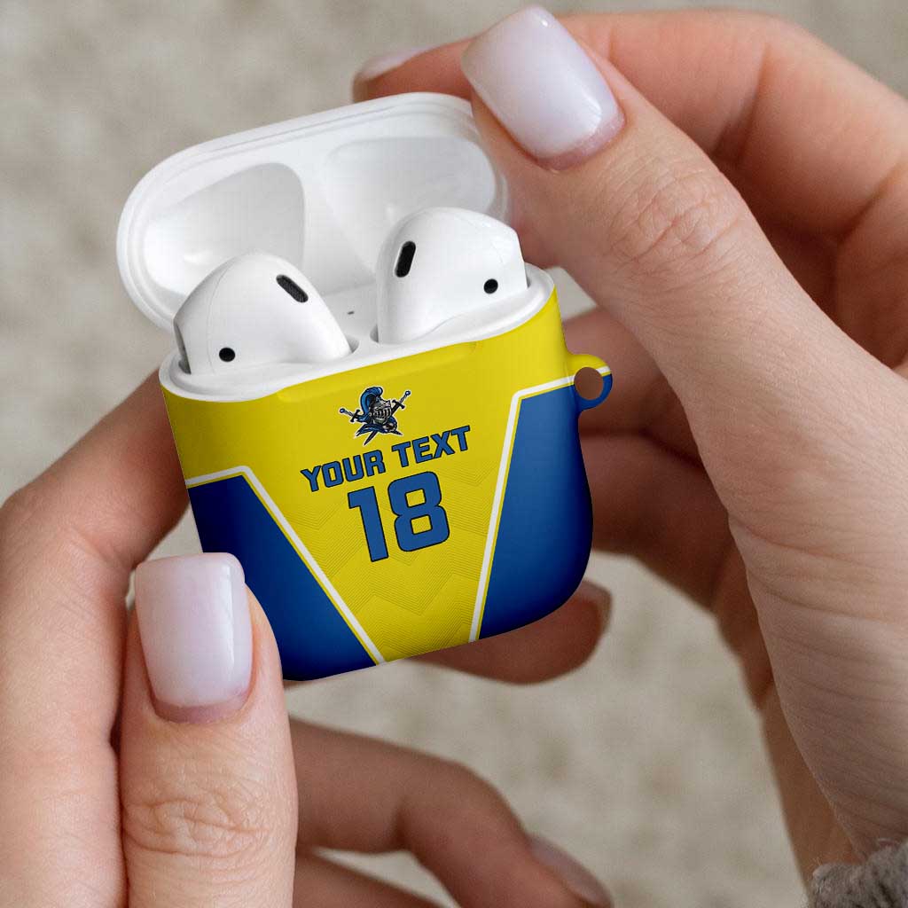 Custom West Knights of Yorkshire AirPods Case Skate Hard Hit Harder Yellow Version - Wonder Print Shop