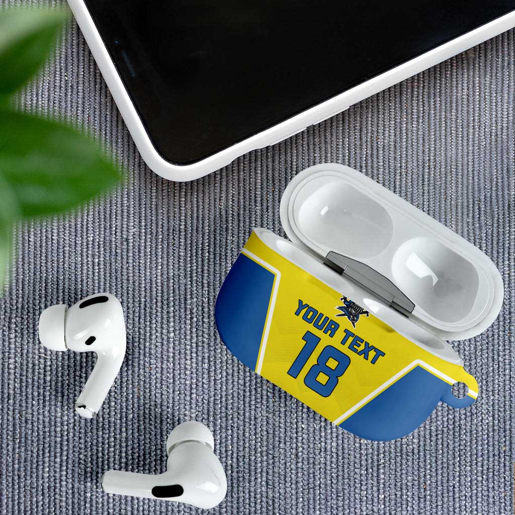 Custom West Knights of Yorkshire AirPods Case Skate Hard Hit Harder Yellow Version - Wonder Print Shop