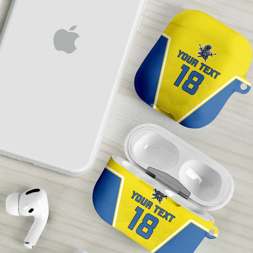 Custom West Knights of Yorkshire AirPods Case Skate Hard Hit Harder Yellow Version - Wonder Print Shop