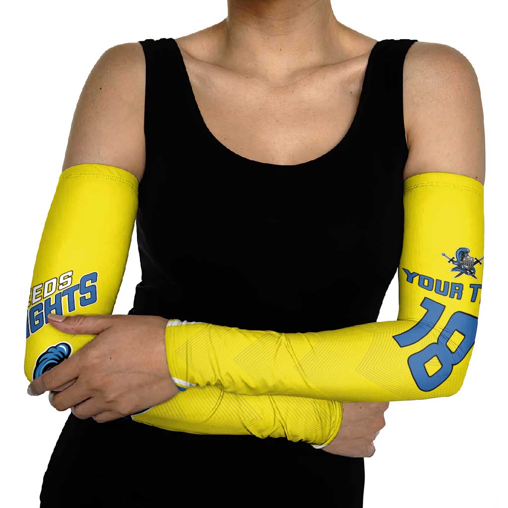 Custom West Knights of Yorkshire Arm Sleeves Skate Hard Hit Harder Yellow Version - Wonder Print Shop