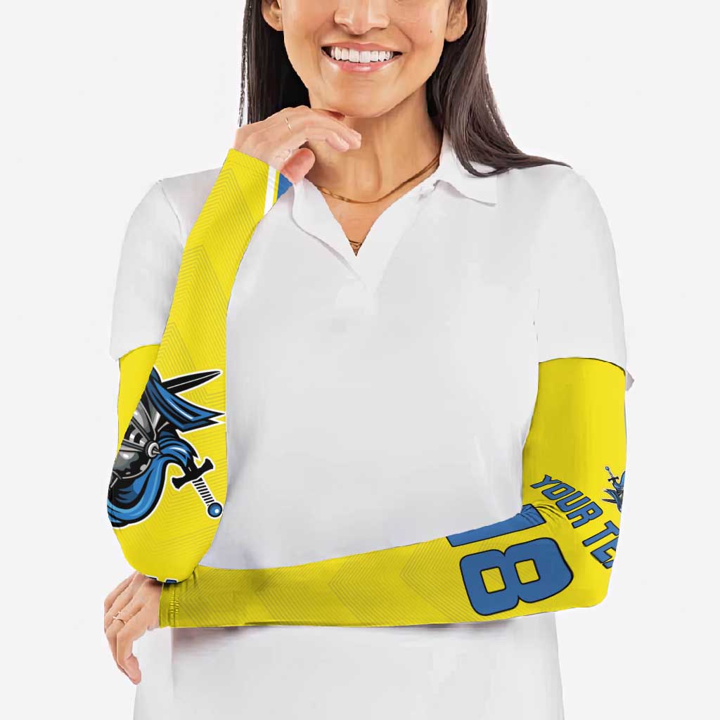 Custom West Knights of Yorkshire Arm Sleeves Skate Hard Hit Harder Yellow Version - Wonder Print Shop