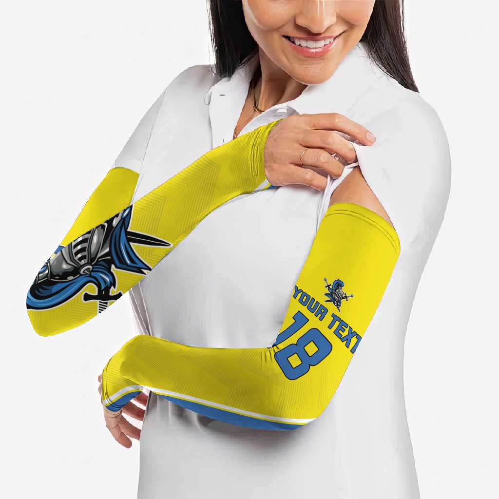 Custom West Knights of Yorkshire Arm Sleeves Skate Hard Hit Harder Yellow Version - Wonder Print Shop