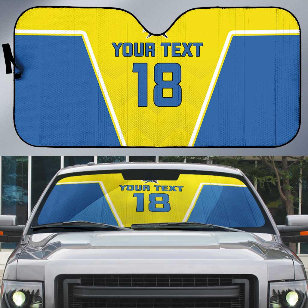 Custom West Knights of Yorkshire Auto Sun Shade Skate Hard Hit Harder Yellow Version - Wonder Print Shop