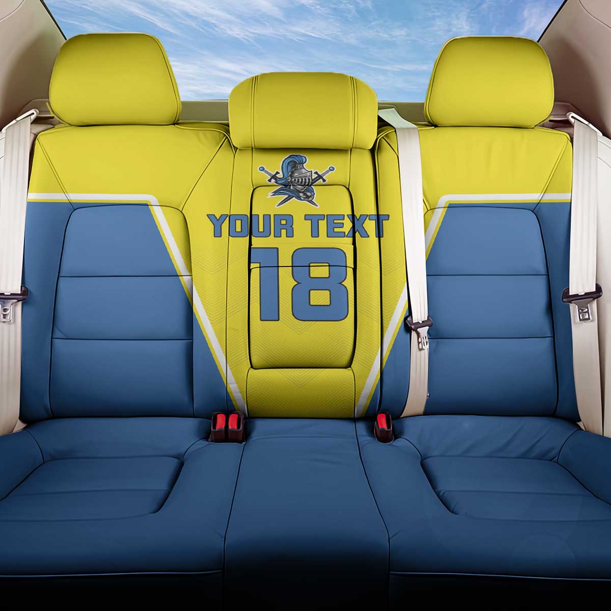 Custom West Knights of Yorkshire Back Car Seat Cover Skate Hard Hit Harder Yellow Version - Wonder Print Shop