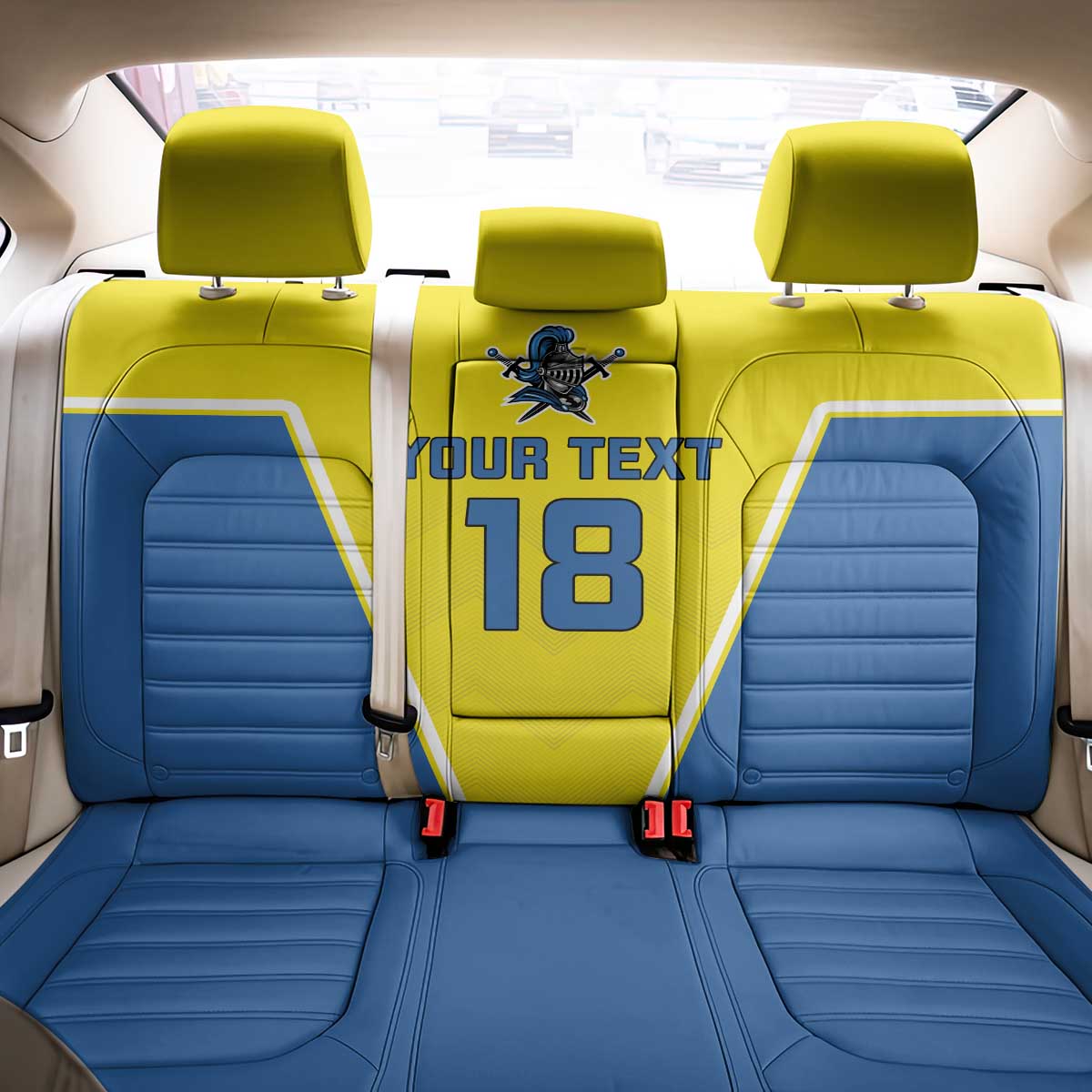 Custom West Knights of Yorkshire Back Car Seat Cover Skate Hard Hit Harder Yellow Version - Wonder Print Shop
