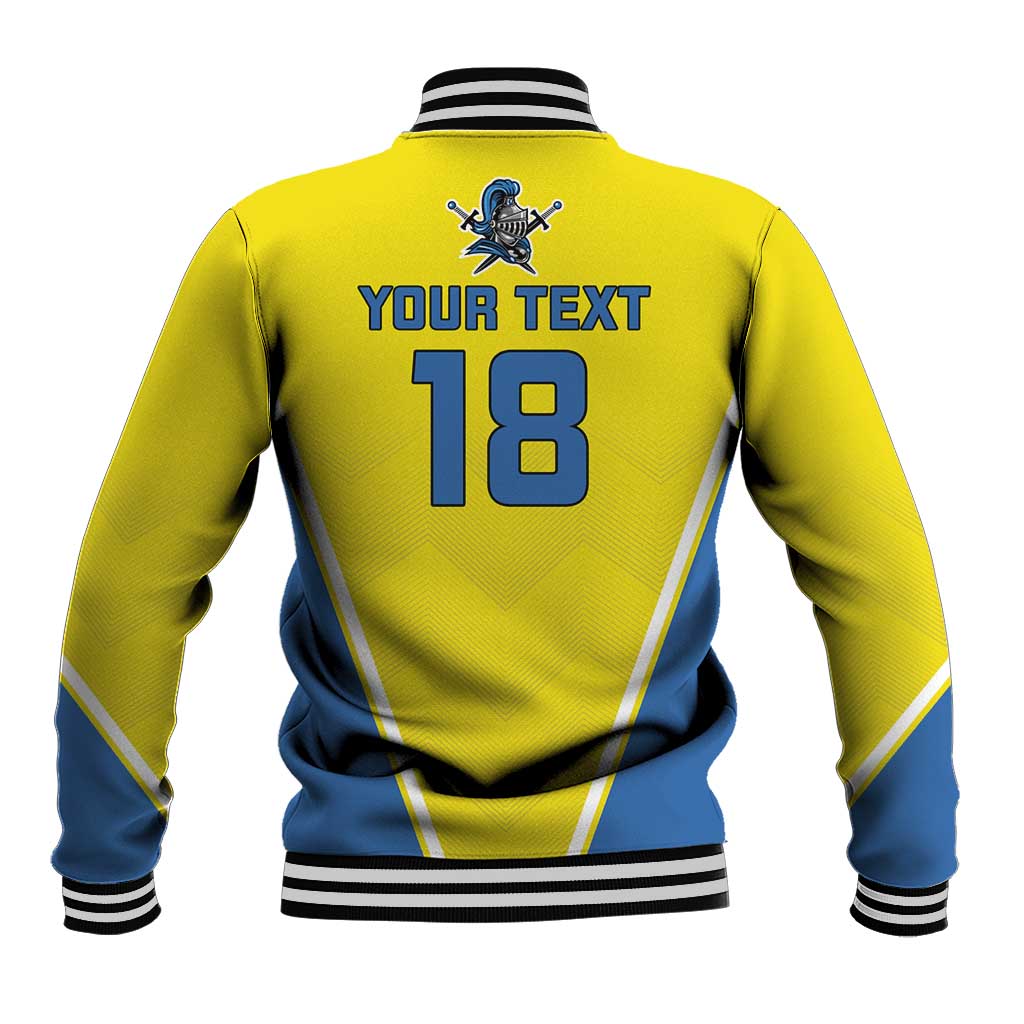 Custom West Knights of Yorkshire Baseball Jacket Skate Hard Hit Harder Yellow Version - Wonder Print Shop