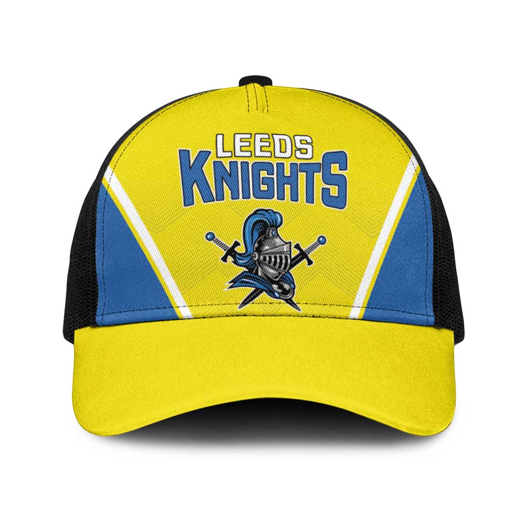 West Knights of Yorkshire Baseball Net Cap Skate Hard Hit Harder Yellow Version - Wonder Print Shop