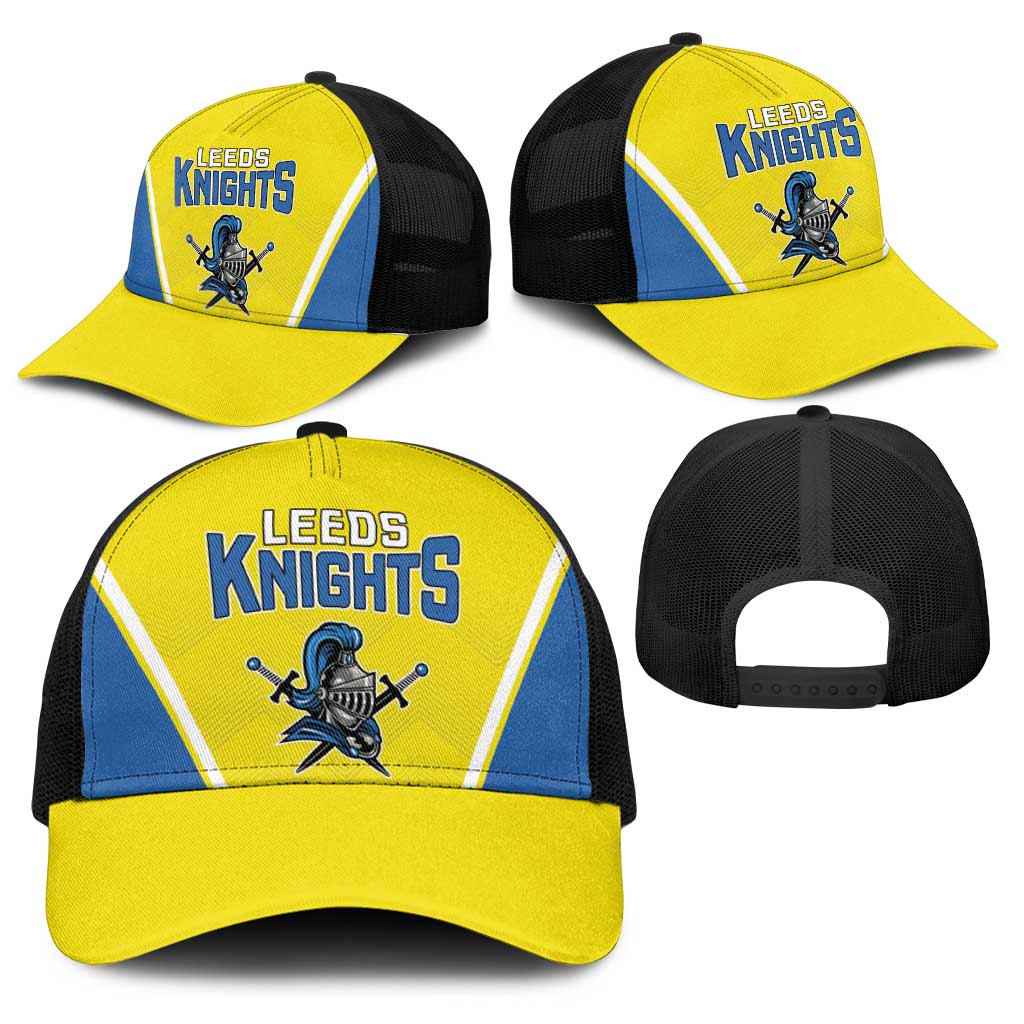 West Knights of Yorkshire Baseball Net Cap Skate Hard Hit Harder Yellow Version - Wonder Print Shop