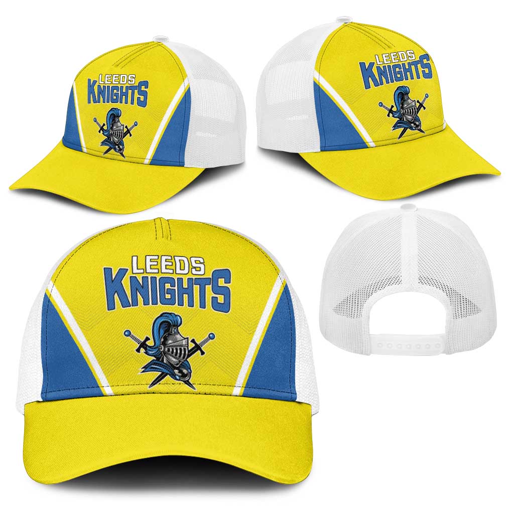 West Knights of Yorkshire Baseball Net Cap Skate Hard Hit Harder Yellow Version - Wonder Print Shop