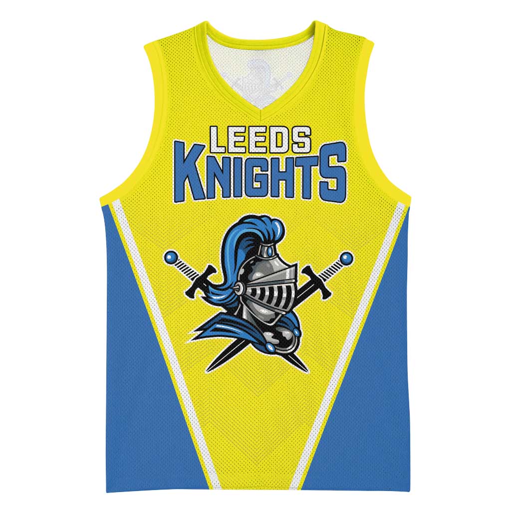 Custom West Knights of Yorkshire Basketball Jersey Skate Hard Hit Harder Yellow Version - Wonder Print Shop