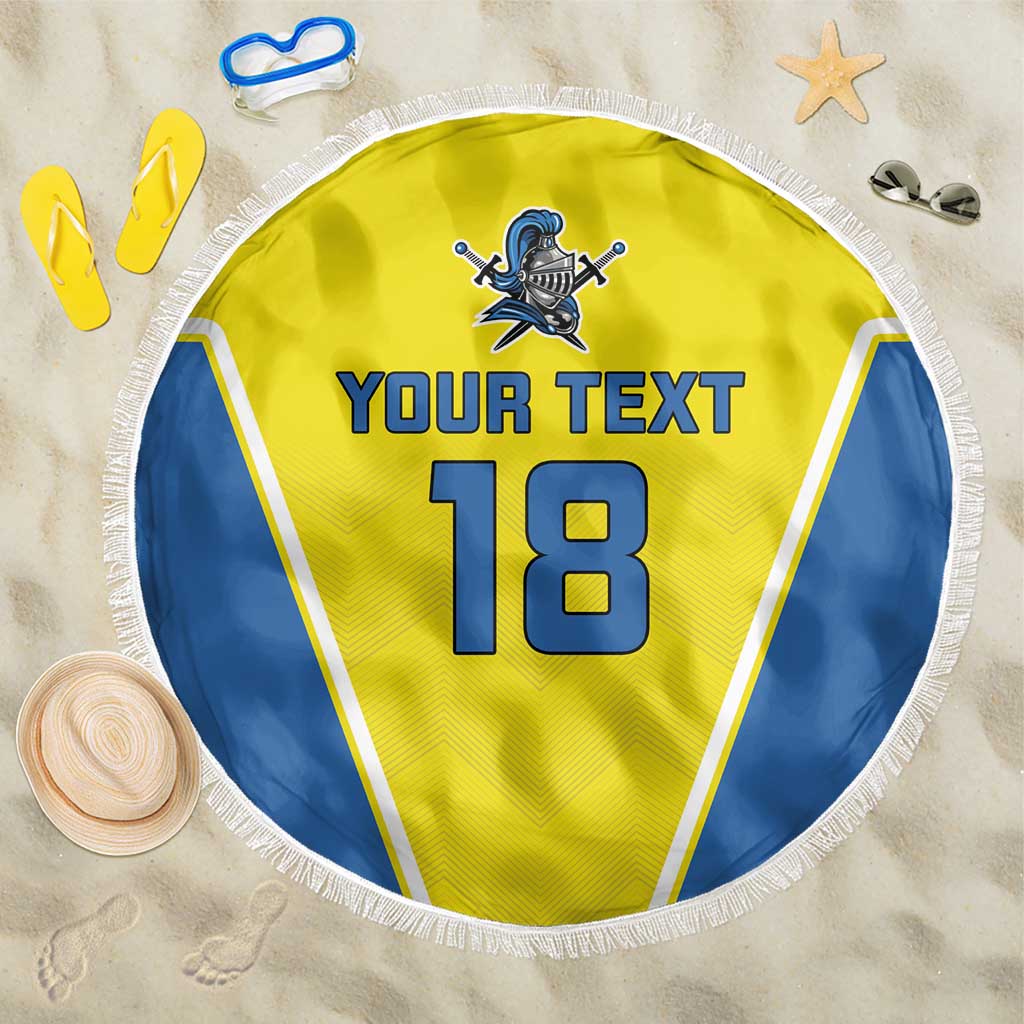 Custom West Knights of Yorkshire Beach Blanket Skate Hard Hit Harder Yellow Version - Wonder Print Shop