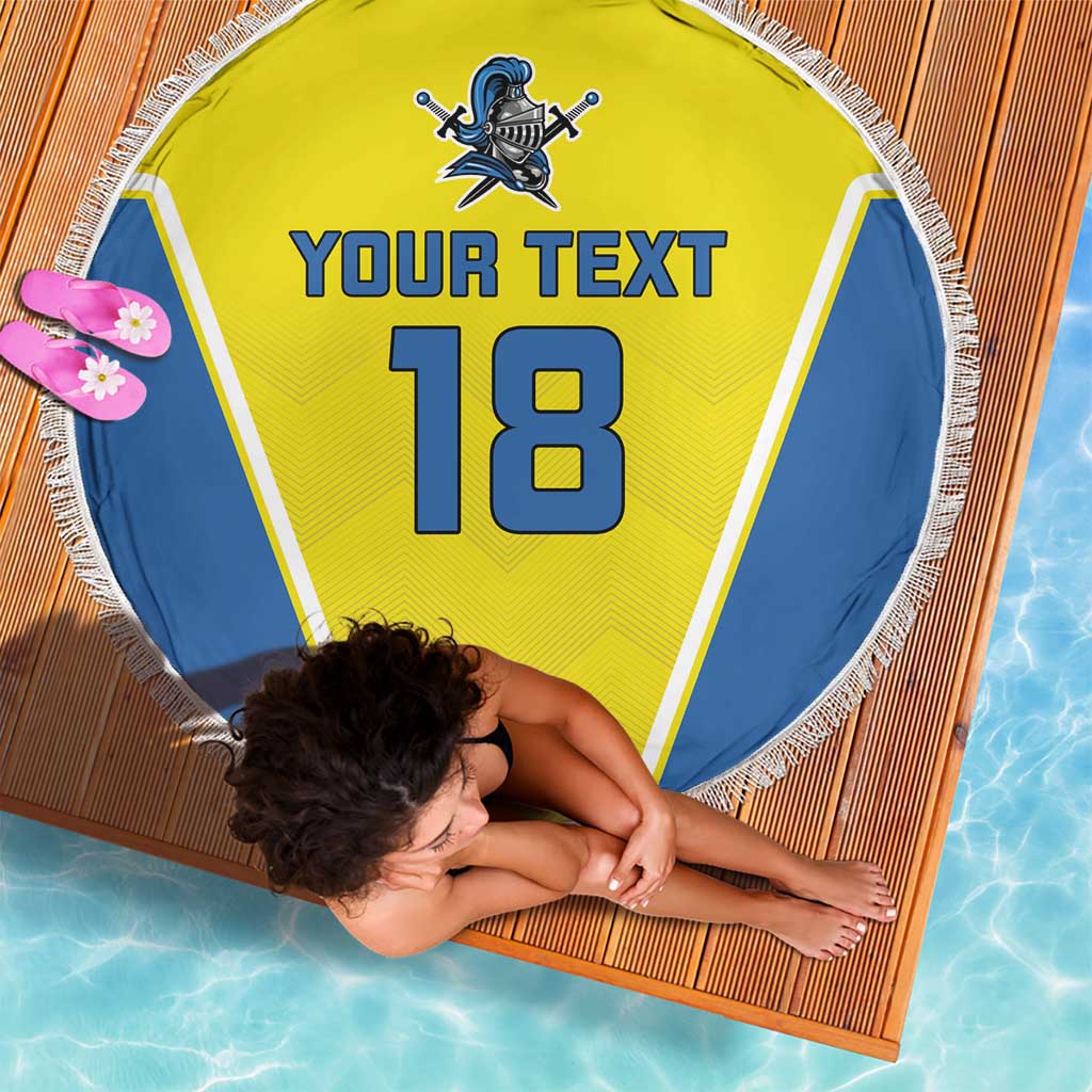 Custom West Knights of Yorkshire Beach Blanket Skate Hard Hit Harder Yellow Version - Wonder Print Shop