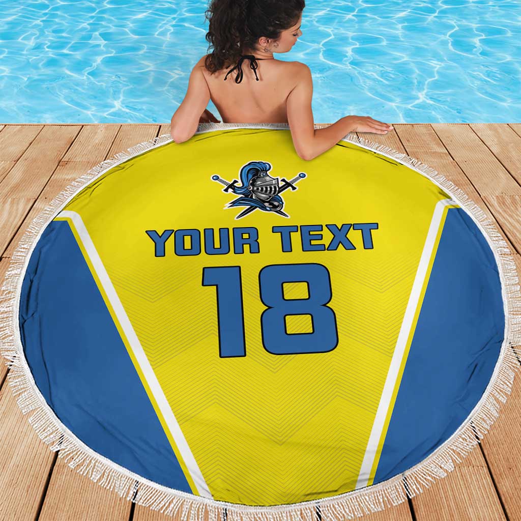 Custom West Knights of Yorkshire Beach Blanket Skate Hard Hit Harder Yellow Version - Wonder Print Shop