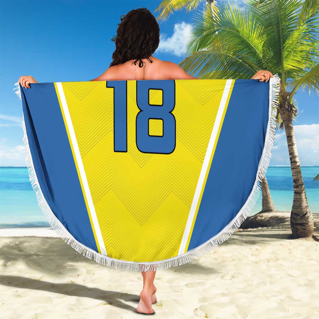Custom West Knights of Yorkshire Beach Blanket Skate Hard Hit Harder Yellow Version - Wonder Print Shop