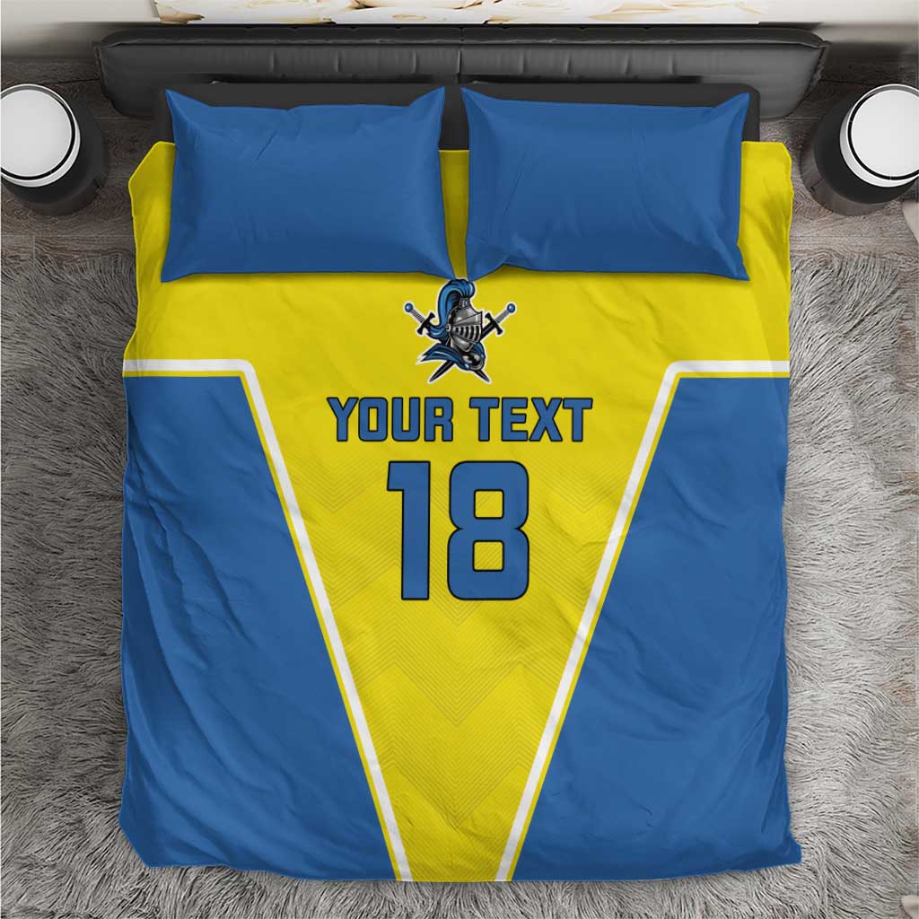 Custom West Knights of Yorkshire Bedding Set Skate Hard Hit Harder Yellow Version - Wonder Print Shop