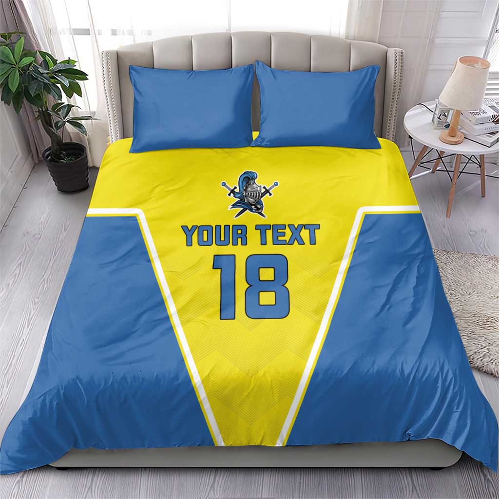 Custom West Knights of Yorkshire Bedding Set Skate Hard Hit Harder Yellow Version - Wonder Print Shop
