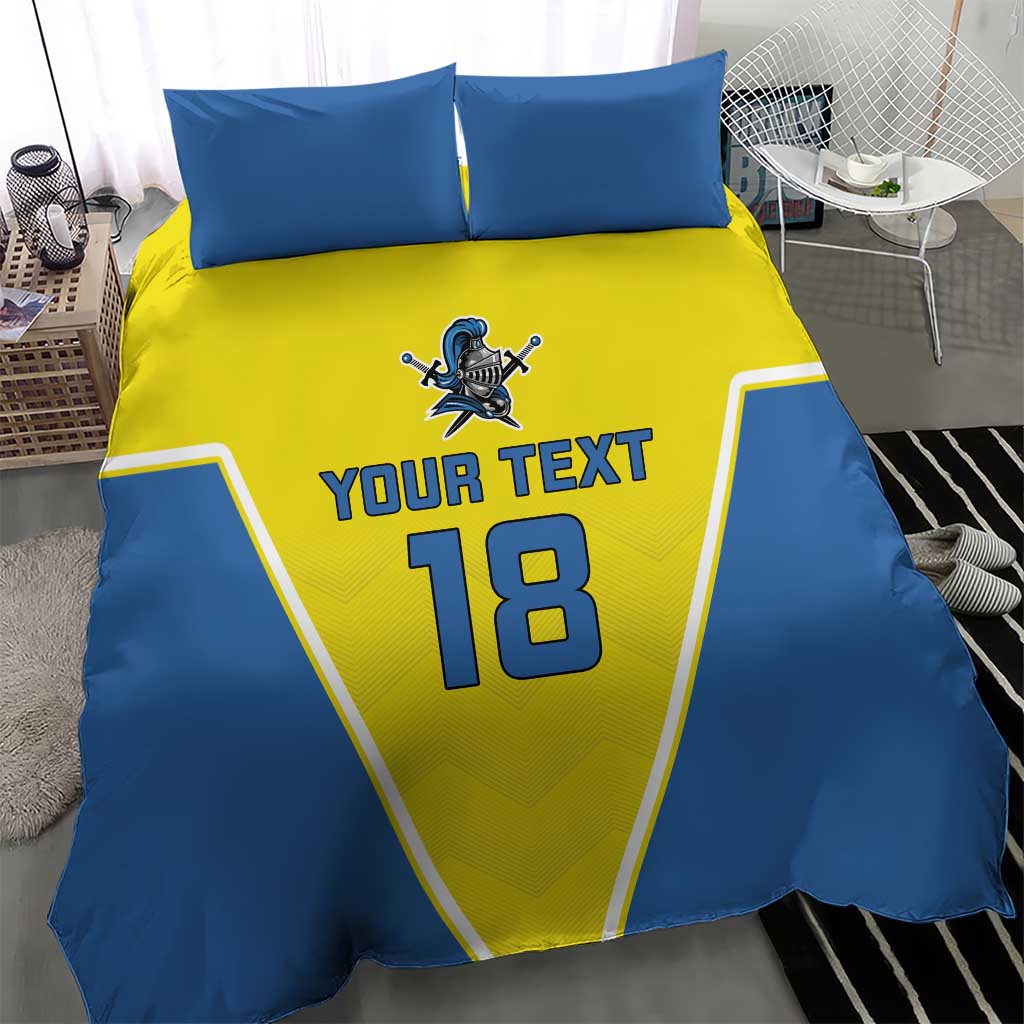 Custom West Knights of Yorkshire Bedding Set Skate Hard Hit Harder Yellow Version - Wonder Print Shop
