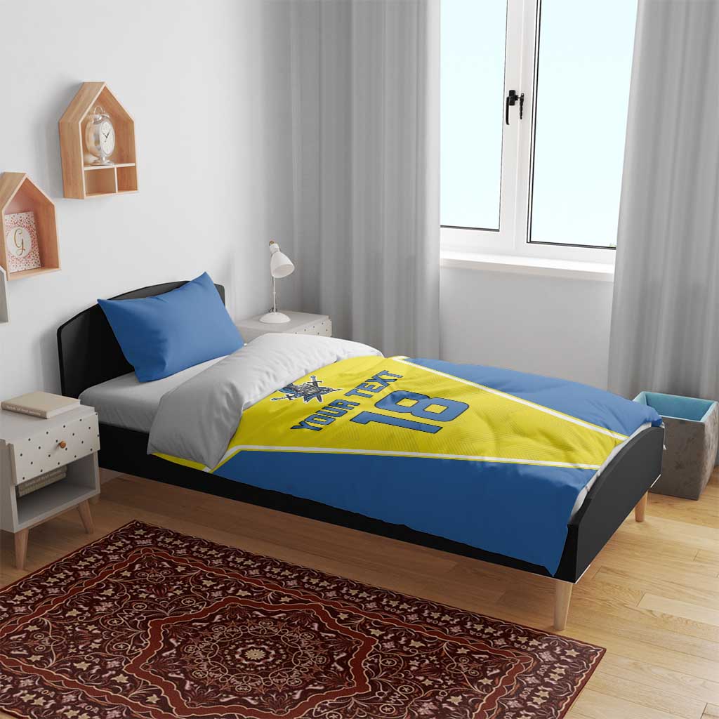 Custom West Knights of Yorkshire Bedding Set Skate Hard Hit Harder Yellow Version - Wonder Print Shop