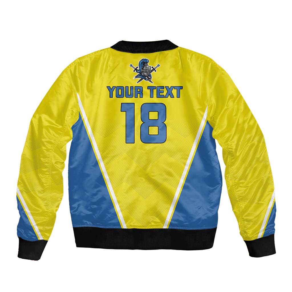 Custom West Knights of Yorkshire Bomber Jacket Skate Hard Hit Harder Yellow Version - Wonder Print Shop