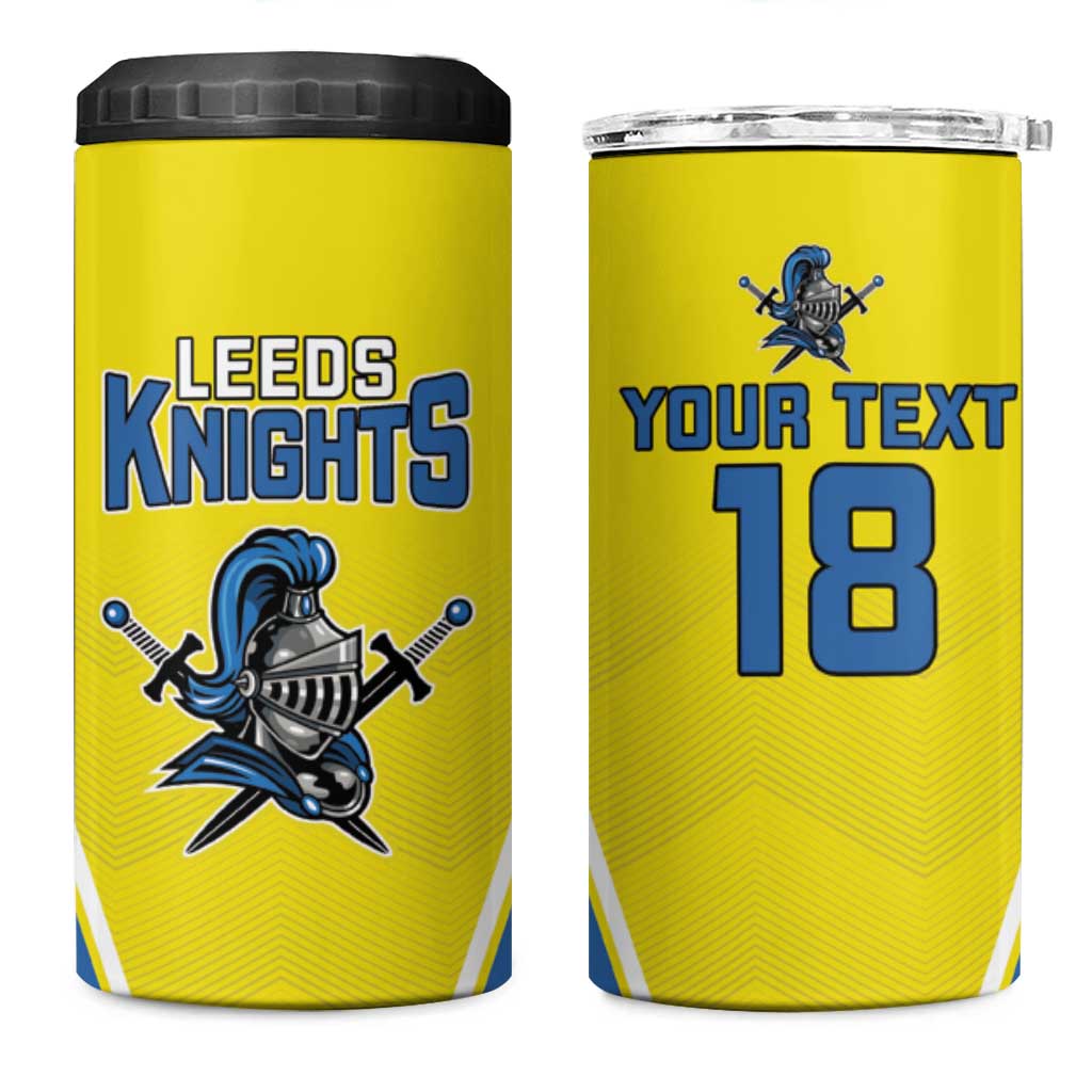 Custom West Knights of Yorkshire 4 in 1 Can Cooler Tumbler Skate Hard Hit Harder Yellow Version - Wonder Print Shop
