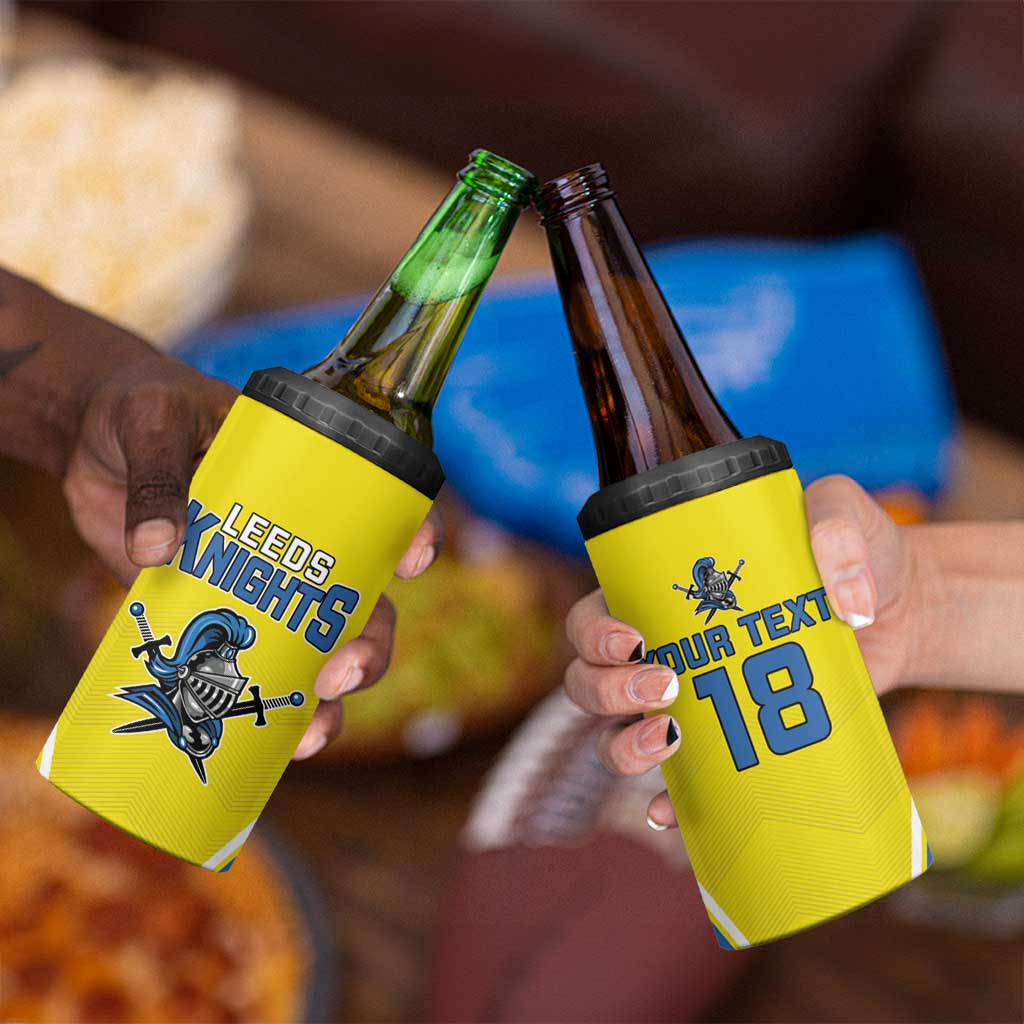 Custom West Knights of Yorkshire 4 in 1 Can Cooler Tumbler Skate Hard Hit Harder Yellow Version - Wonder Print Shop