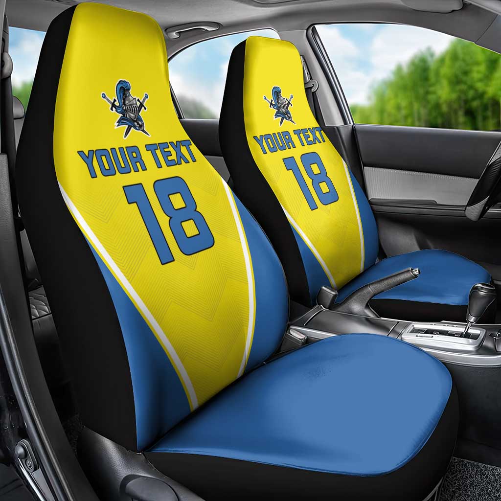 Custom West Knights of Yorkshire Car Seat Cover Skate Hard Hit Harder Yellow Version - Wonder Print Shop