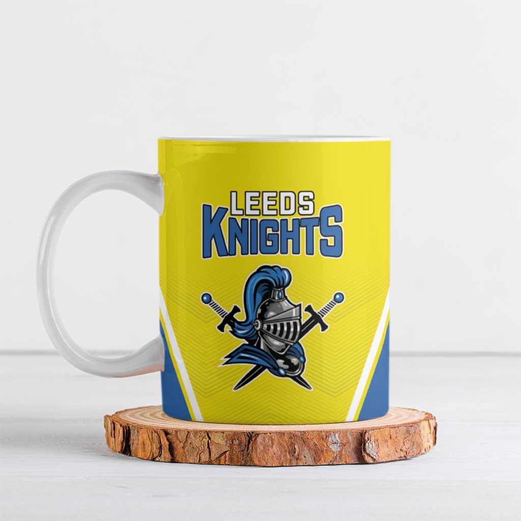 Custom West Knights of Yorkshire Ceramic Mug Skate Hard Hit Harder Yellow Version - Wonder Print Shop