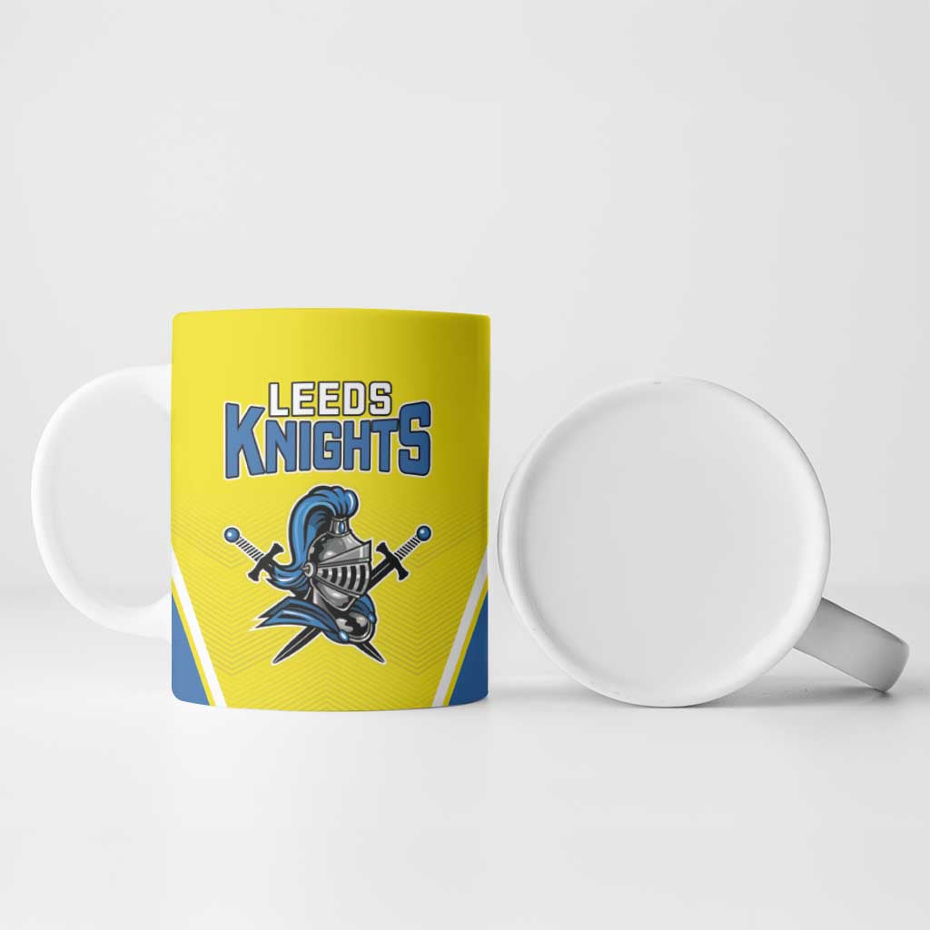 Custom West Knights of Yorkshire Ceramic Mug Skate Hard Hit Harder Yellow Version - Wonder Print Shop