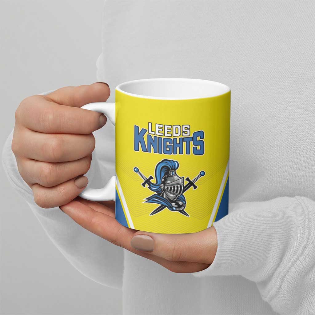 Custom West Knights of Yorkshire Ceramic Mug Skate Hard Hit Harder Yellow Version - Wonder Print Shop