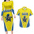Custom West Knights of Yorkshire Couples Matching Long Sleeve Bodycon Dress and Hawaiian Shirt Skate Hard Hit Harder Yellow Version - Wonder Print Shop