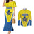 Custom West Knights of Yorkshire Couples Matching Mermaid Dress and Long Sleeve Button Shirt Skate Hard Hit Harder Yellow Version - Wonder Print Shop