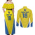 Custom West Knights of Yorkshire Couples Matching Off Shoulder Maxi Dress and Long Sleeve Button Shirt Skate Hard Hit Harder Yellow Version - Wonder Print Shop