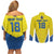 Custom West Knights of Yorkshire Couples Matching Off Shoulder Short Dress and Long Sleeve Button Shirt Skate Hard Hit Harder Yellow Version - Wonder Print Shop