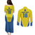 Custom West Knights of Yorkshire Couples Matching Puletasi and Long Sleeve Button Shirt Skate Hard Hit Harder Yellow Version - Wonder Print Shop