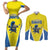 Custom West Knights of Yorkshire Couples Matching Short Sleeve Bodycon Dress and Long Sleeve Button Shirt Skate Hard Hit Harder Yellow Version - Wonder Print Shop