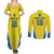 Custom West Knights of Yorkshire Couples Matching Summer Maxi Dress and Long Sleeve Button Shirt Skate Hard Hit Harder Yellow Version - Wonder Print Shop