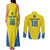 Custom West Knights of Yorkshire Couples Matching Tank Maxi Dress and Long Sleeve Button Shirt Skate Hard Hit Harder Yellow Version - Wonder Print Shop