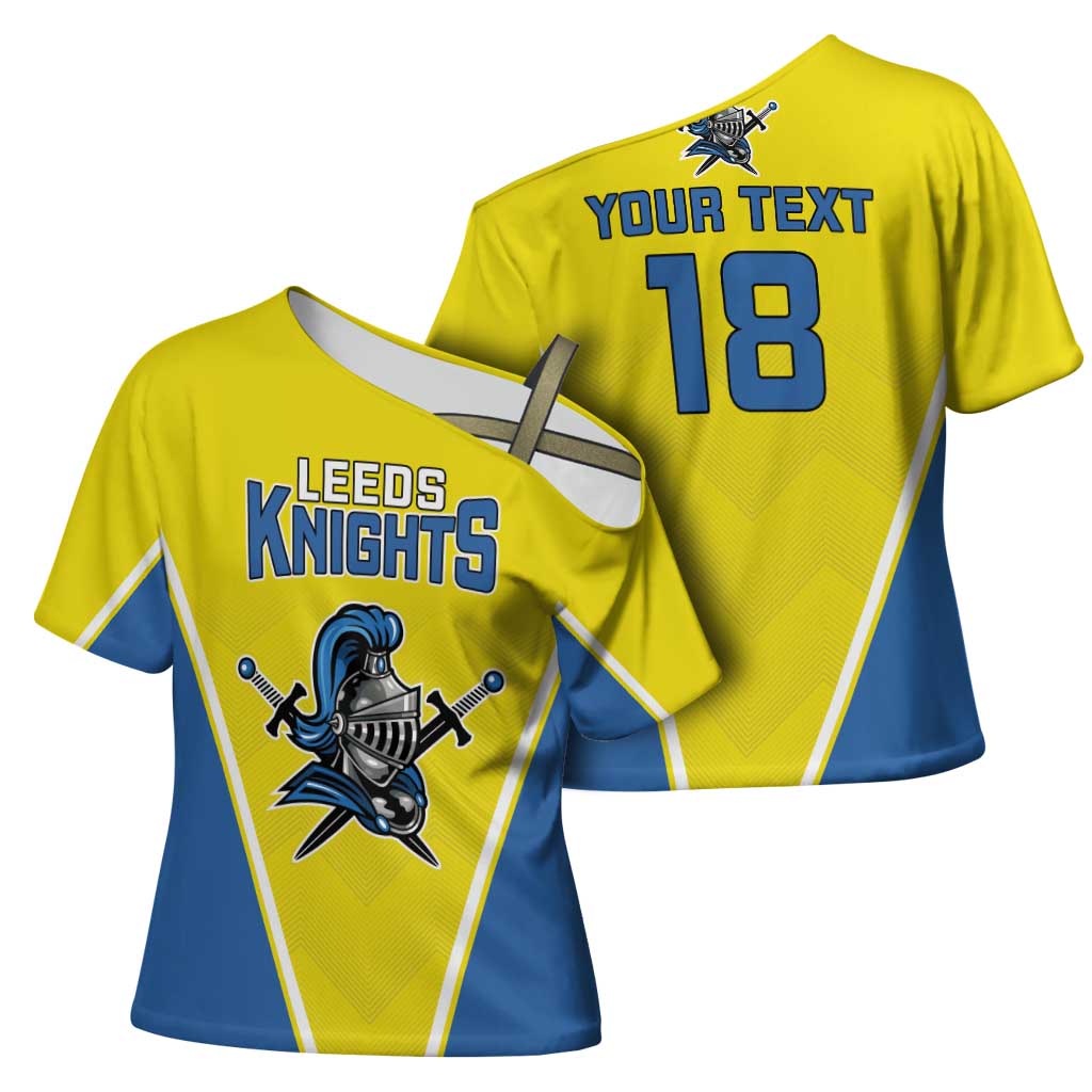 Custom West Knights of Yorkshire Cross Shoulder Shirt Skate Hard Hit Harder Yellow Version - Wonder Print Shop